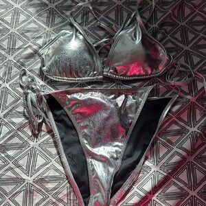 Silver two piece swim